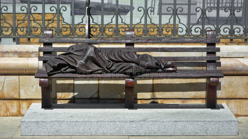 Bronze &#x27;Homeless Jesus&#x27; statue by Canadian sculptor Timothy Schmalz. Bronze &#x27;Homeless Jesus&#x27; statue by Canadian sculptor Timothy Schmalz