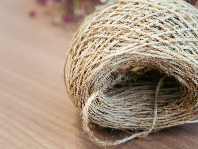 Hemp Rope for Crafts or Hobbies and Bouquets Stock Image - Image