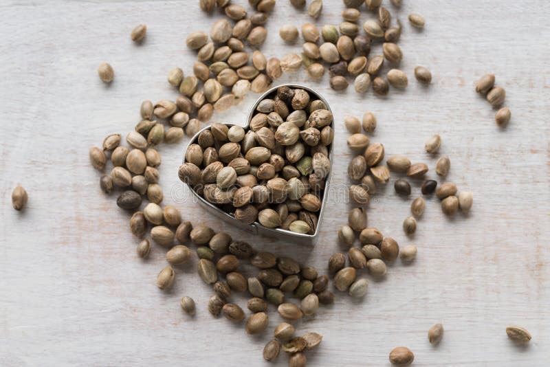 Heart from hemp seeds stock image. Image of food, nature 28686575