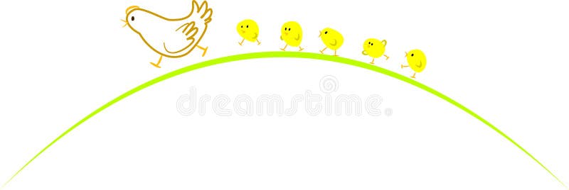 Hen and chickens royalty free illustration
