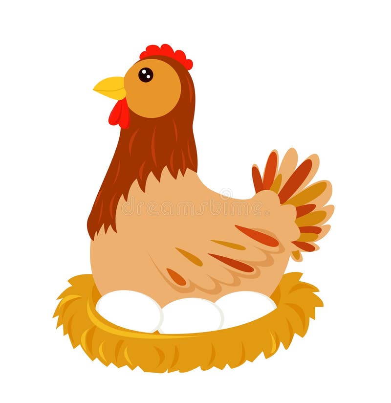 A hen in the nest stock vector. Illustration of icon - 52034643
