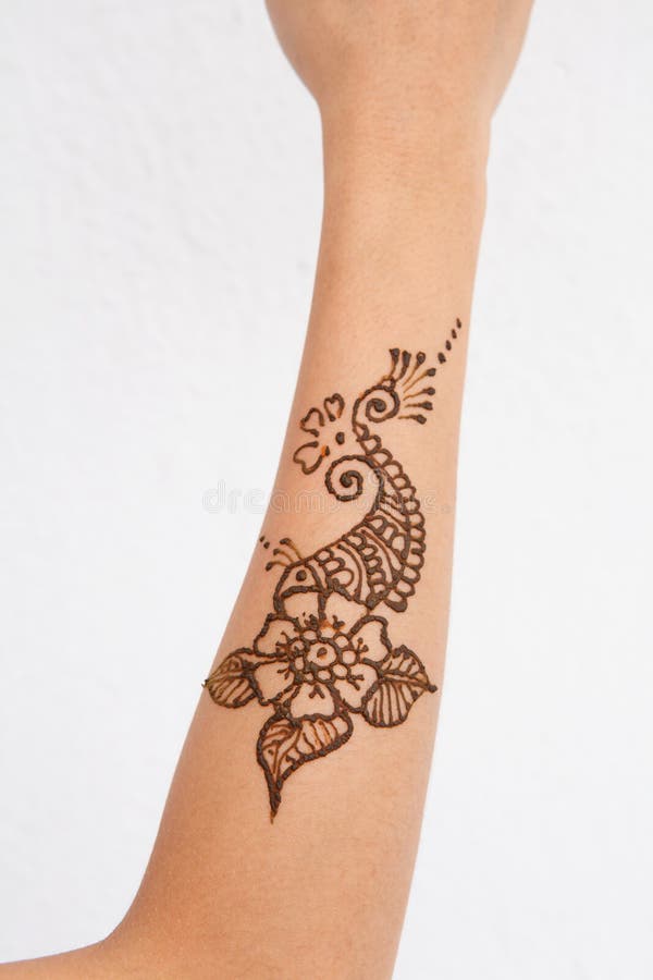 Mão Com O Mehendi Da Hena Da Tatuagem Do Teste Padrão Da Mandala Foto de  Stock - Imagem de beleza, tatuagem: 102341316