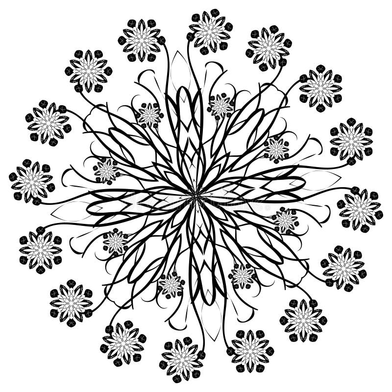 Henna Beautiful Deco Black Floral Mandala vektor illustrationer Henna Beautiful Deco Black Floral Mandala vektor illustrationer