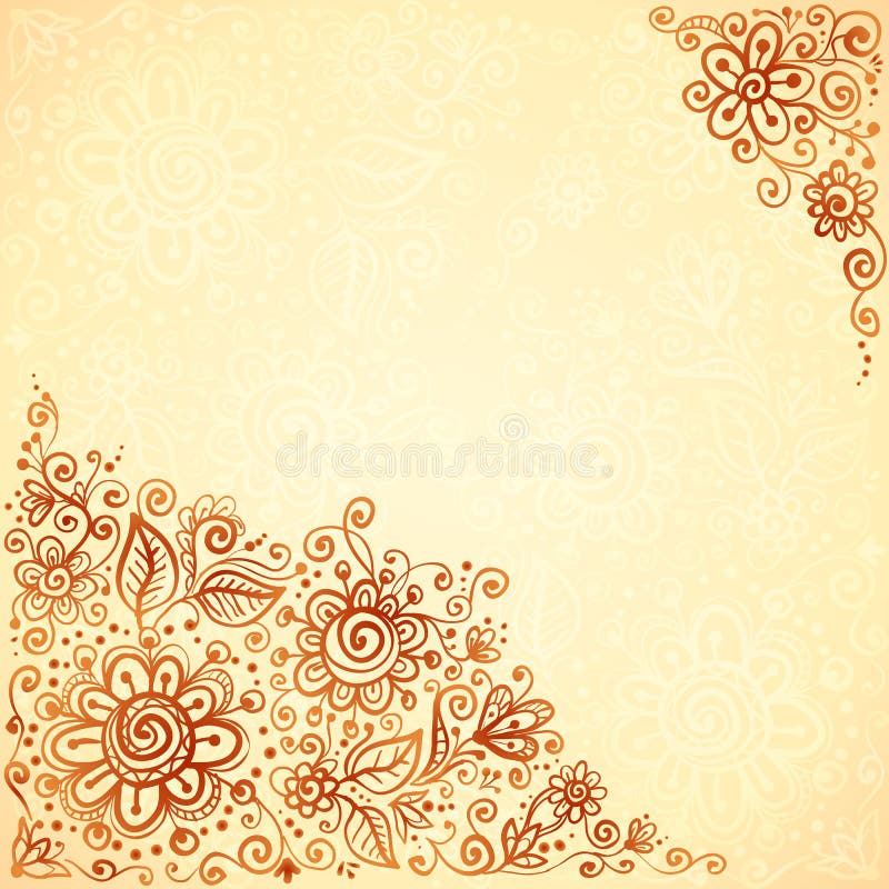 Henna Colors Flourish Artistic Background Stock Vector - Illustration