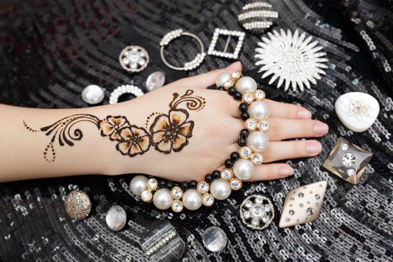 Henna na ręce zdjęcia stock Henna na ręce zdjęcia stock