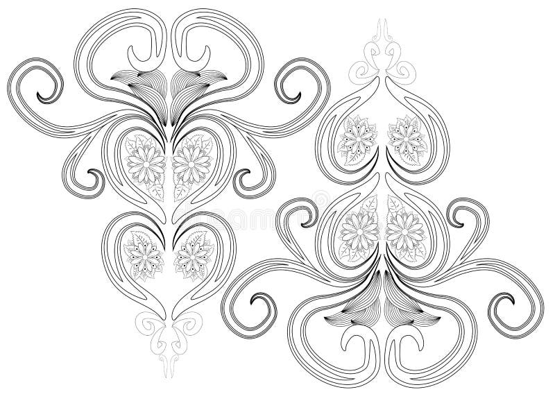 Contoured Floral Composition In Turkish Style Stock Illustration ...
