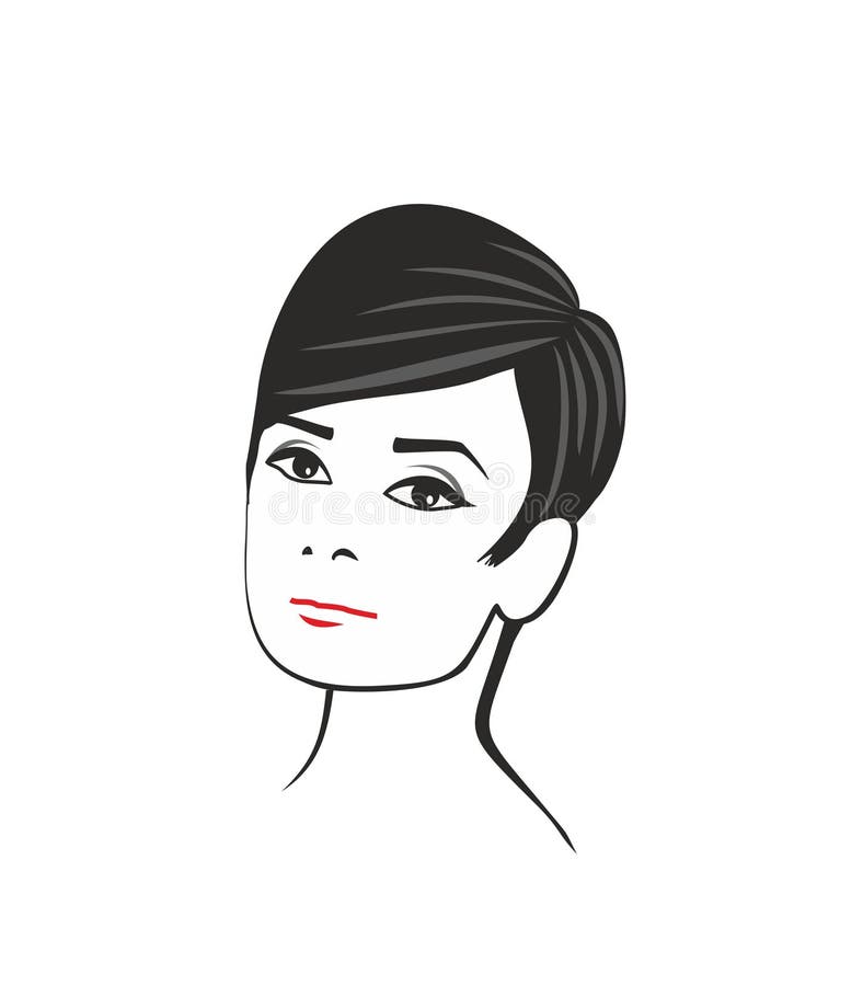 Sketch of Audrey Hepburn's head. Sketch of Audrey Hepburn's head