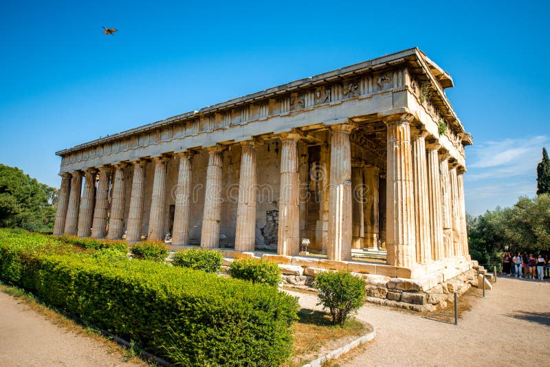 Hephaistos temple in Agora near Acropolis royalty free stock image