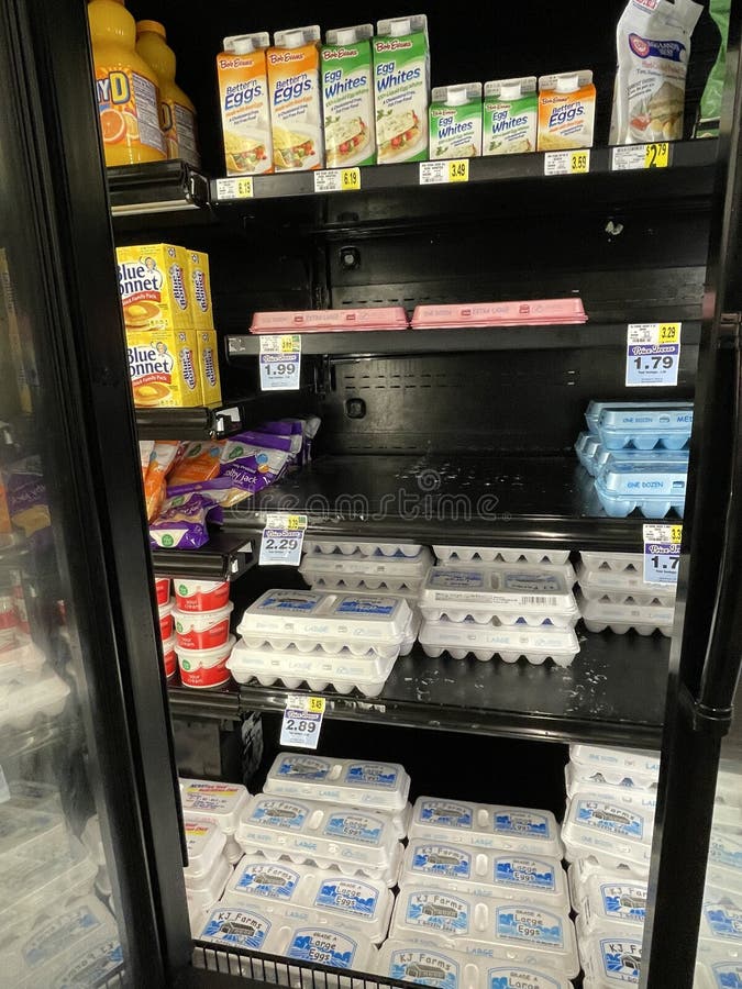 Retail Store Eggs and Prices Egg Section Editorial Image Image of