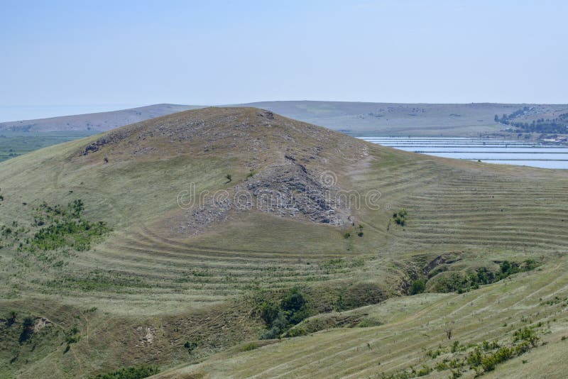 View from byzantine fortress of heracleia at the village enisala. View from byzantine fortress of heracleia at the village enisala