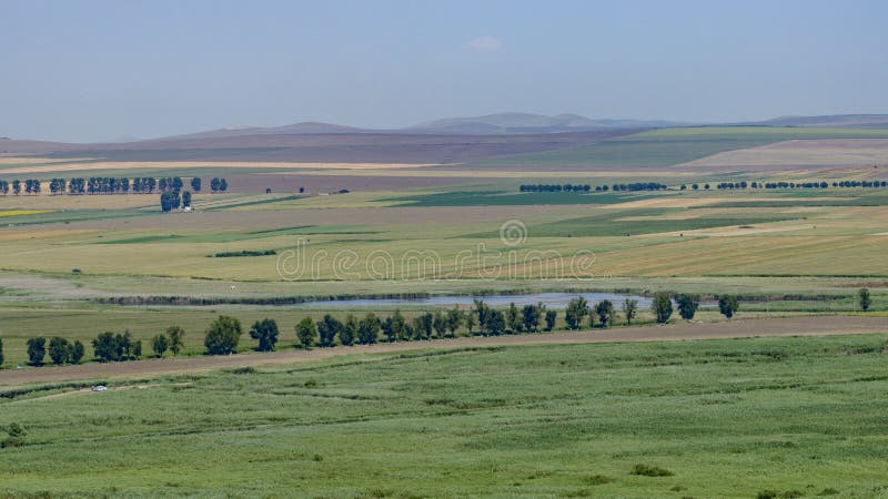 View from byzantine fortress of heracleia at the village enisala. View from byzantine fortress of heracleia at the village enisala