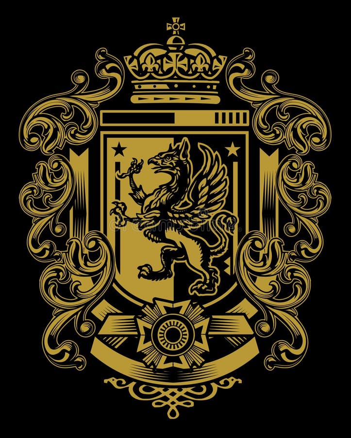 Griffin Flourish Crest Stock Image - Image: 29926581