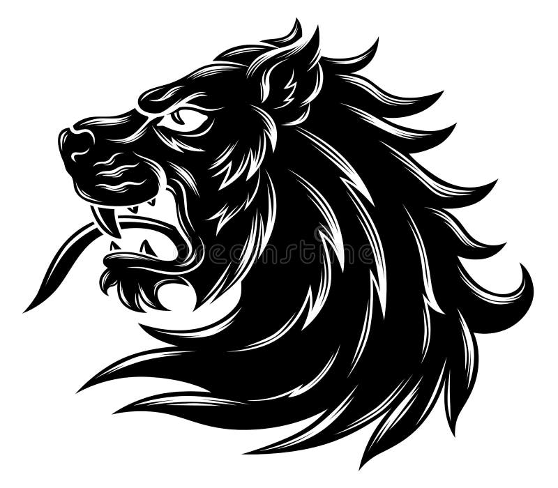 Heraldic lion head stock vector. Illustration of badge - 96307443