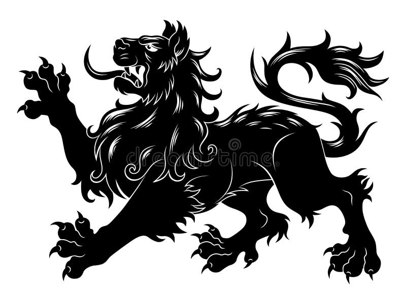 Heraldic lion head simple stock vector. Illustration of royal - 96307437