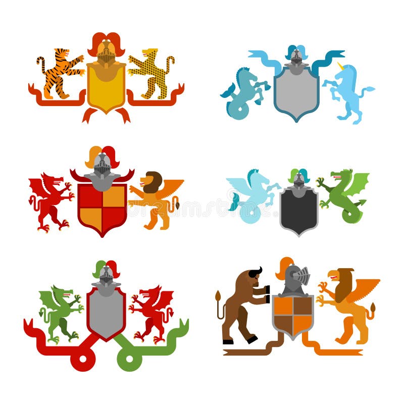 Heraldic Beasts. Vector Illustration. Stock Vector - Illustration of ...