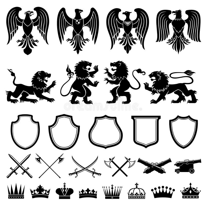 Heraldic комплект вектора элементов бесплатная иллюстрация Heraldic комплект вектора элементов бесплатная иллюстрация