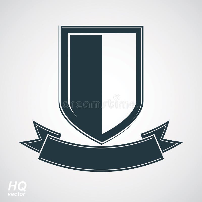 Heraldische blazon illustratie, decoratief wapenschild Vector grijs defensieschild