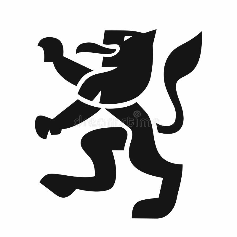 Heraldische Löweschwarzikone lizenzfreie abbildung Heraldische Löweschwarzikone lizenzfreie abbildung