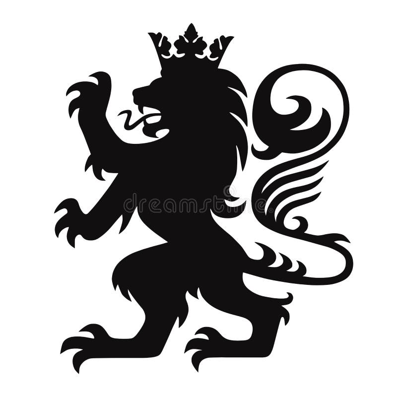 Heraldry Lion King with Crown Logo Mascot Vector Stock Vector ...