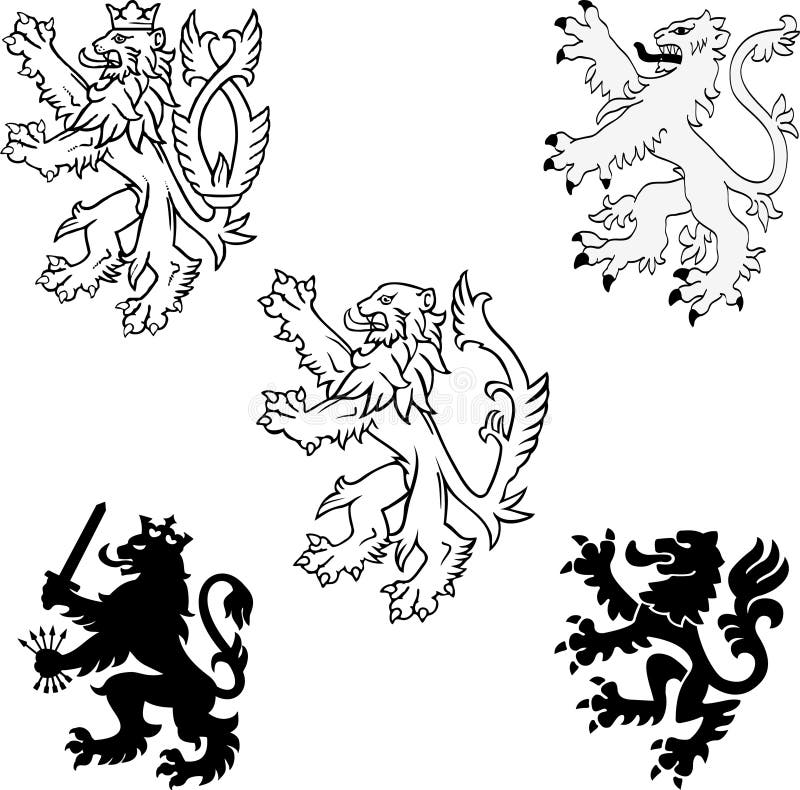 A Medieval Heraldic Coat of Arms, Heraldic Lion, Heraldic Lion