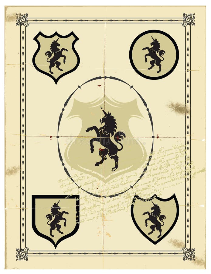 heraldyczna końska jednorożec royalty ilustracja heraldyczna końska jednorożec royalty ilustracja