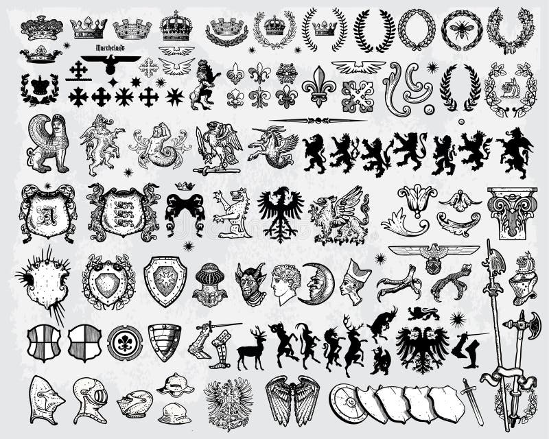 Heraldyczni projektów elementy ilustracji