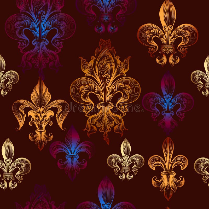 Heraldyczny bezszwowy tapeta wzór ilustracji