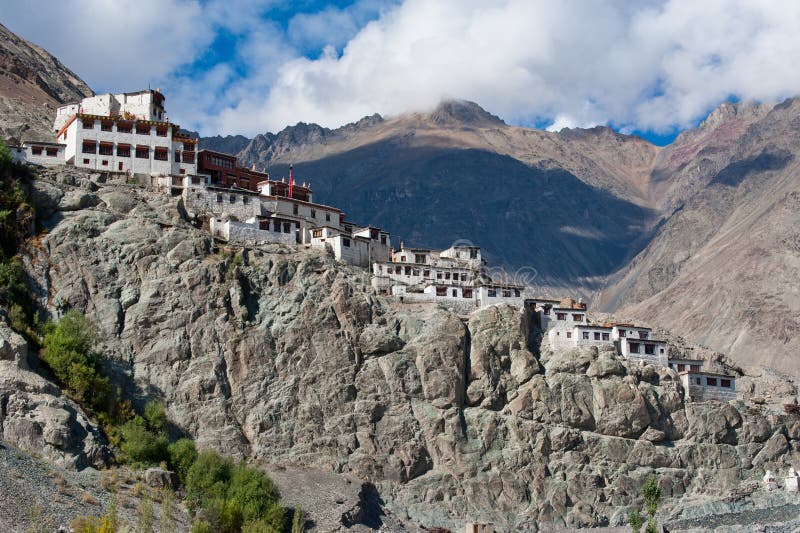 Património budista, templo mosteiro de Diskit imagem de stock royalty free