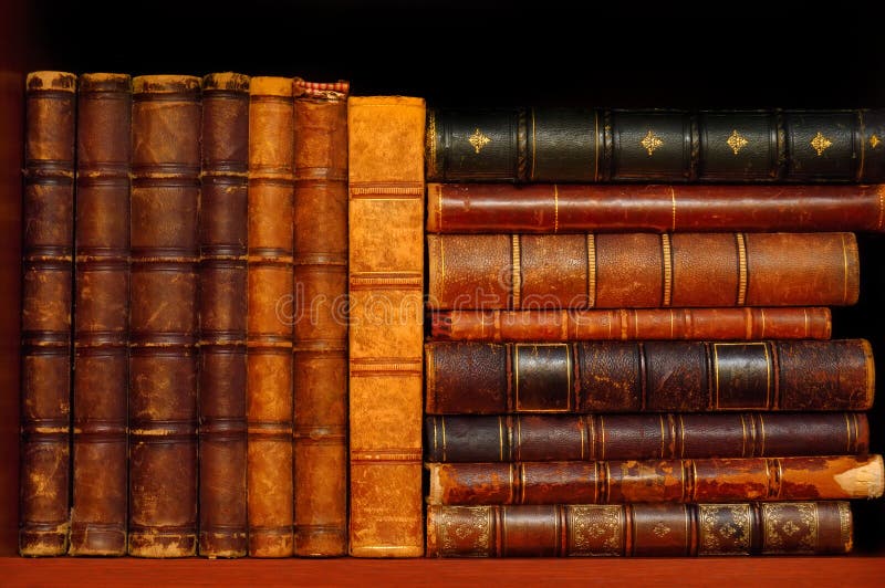 Herança cultural Livros em bibliotecas do vintage fotos de stock royalty free