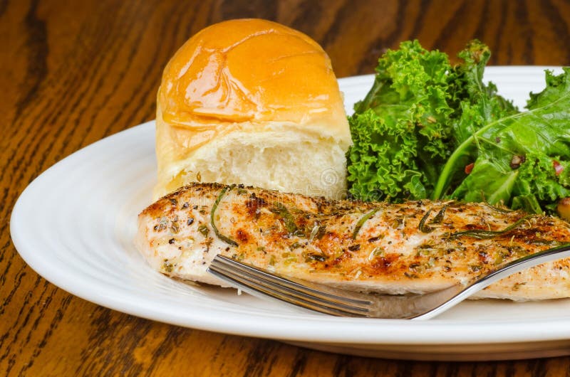 Herbcrusted Baked Chicken Breast Stock Photo Image of poultry