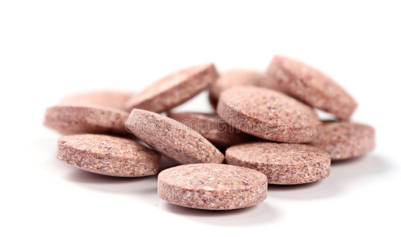 Herbal tablets isolated on white royalty free stock photos
