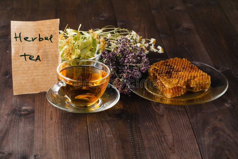 Herbal tea with honey stock photo. Image of floral, medical 74967934