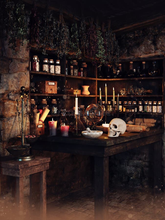 Herbalist S Room With Potions Stock Illustration Illustration Of Herbalist S Room With Potions Stock Illustration Illustration Of