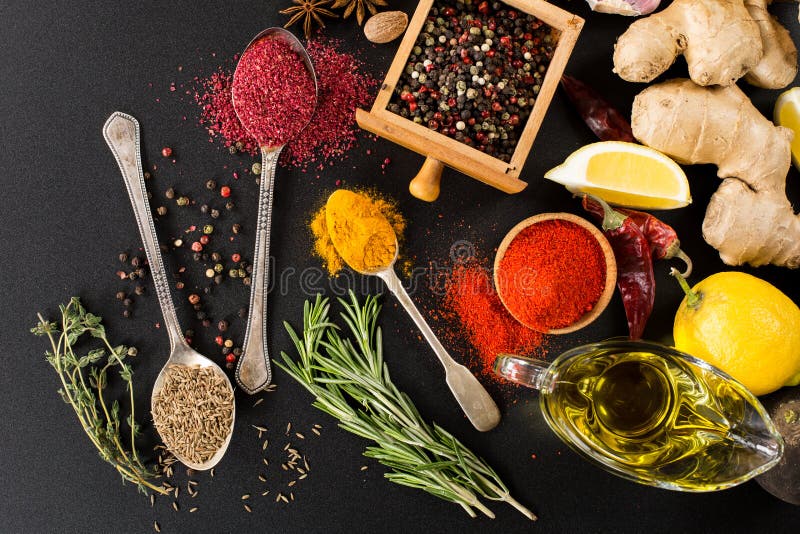 Herbs Condiments and Spices Stock Image Image of cooking, condiment