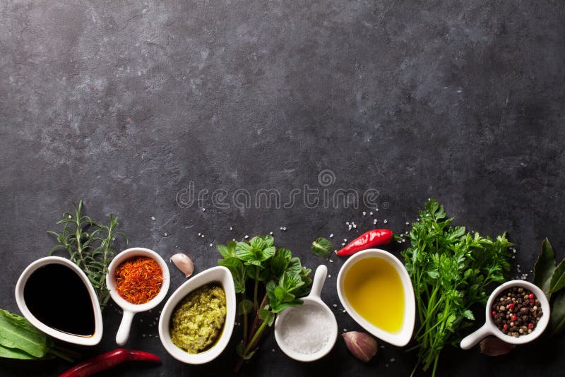 Herbs, Condiments and Spices Stock Photo Image of group, mint 70461596