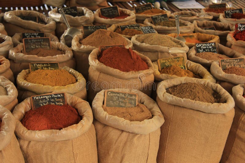 Herbs and Spices at a French Market Stock Photo Image of herbs