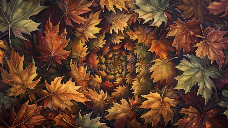 Autumn Leaves Vortex Abstract Background. AI generated. Autumn Leaves Vortex Abstract Background. AI generated