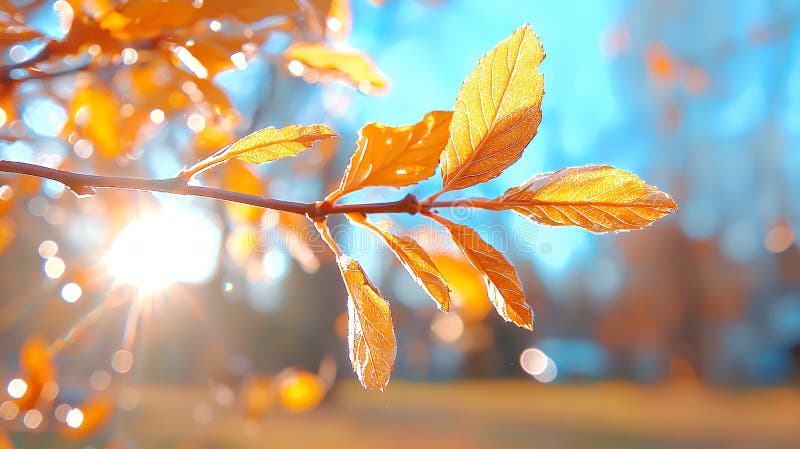 Herbstblätter, die im Sonnenlicht glänzen vektor abbildung