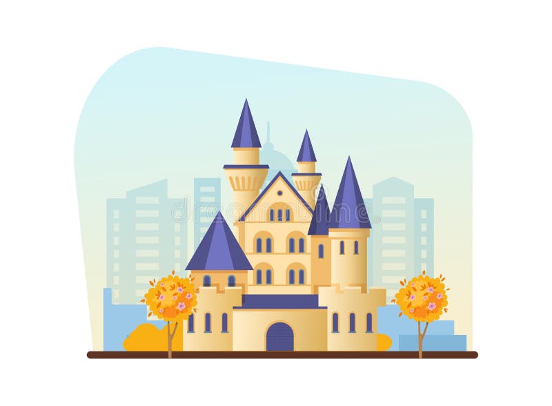 Herbsterholungspark, Spielunterhaltungskomplex, Schloss, Festung, festes Häuschen vektor abbildung Herbsterholungspark, Spielunterhaltungskomplex, Schloss, Festung, festes Häuschen vektor abbildung