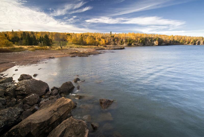 Herbstfarbe, Nordufer, Oberer See, Minnesota, USA