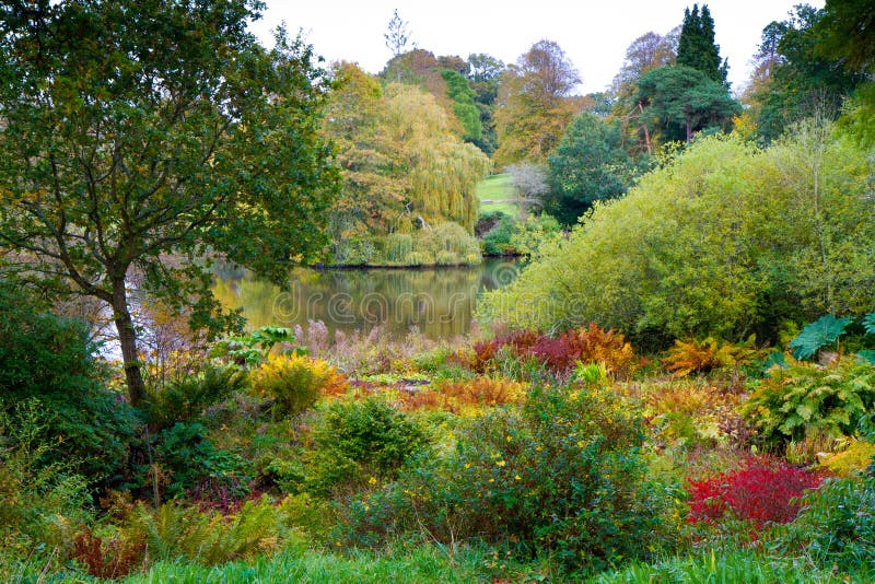 Herbstfarben bei Forde Abbey Dorset England
