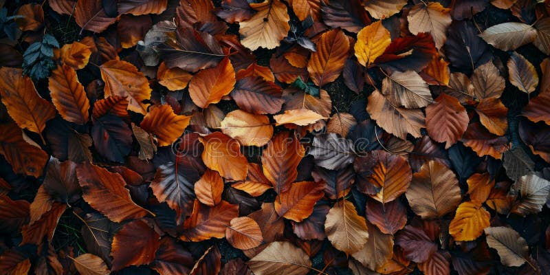 Herbstherrlichkeit farbenfroh gefallene Blätter überdecken den Waldboden stockfoto