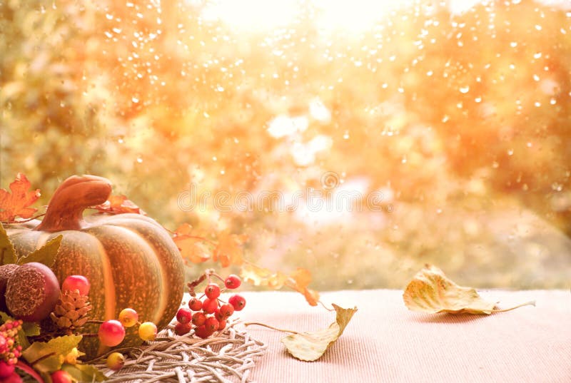 Herbstliche Stillleben mit Kürbiskuchen und trockenen Blättern auf einem Fensterbrett, tonisiertes Bild lizenzfreie stockfotografie Herbstliche Stillleben mit Kürbiskuchen und trockenen Blättern auf einem Fensterbrett, tonisiertes Bild lizenzfreie stockfotografie