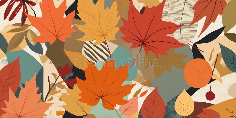 Herbstthematische Retro-Vibes in einer Schnitt-und Paste ai generiert stock abbildung