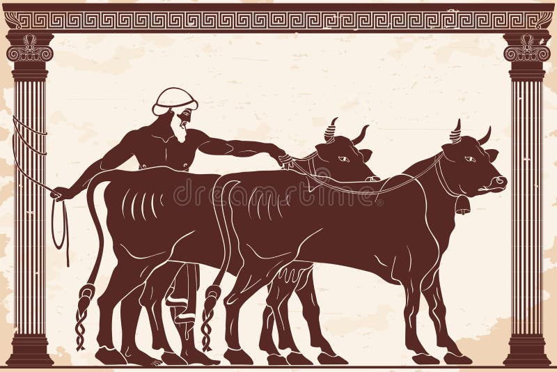 Hercules kidnappningflock av Gerion royaltyfri illustrationer