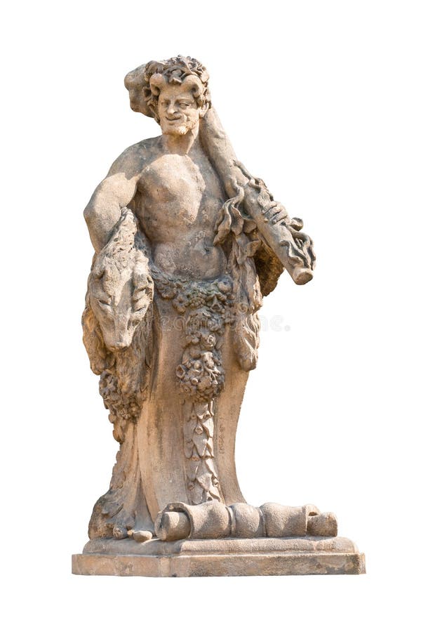 Hercules Strangling Beast Marble Statue isolated on white