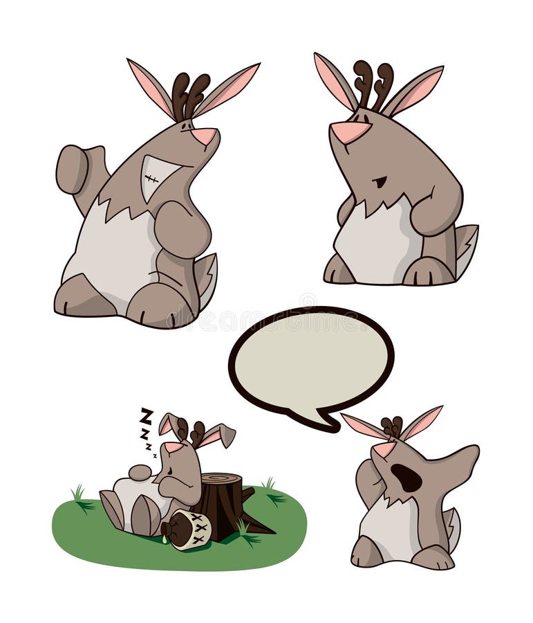 The Jackalope Vector Cartoon Set. 