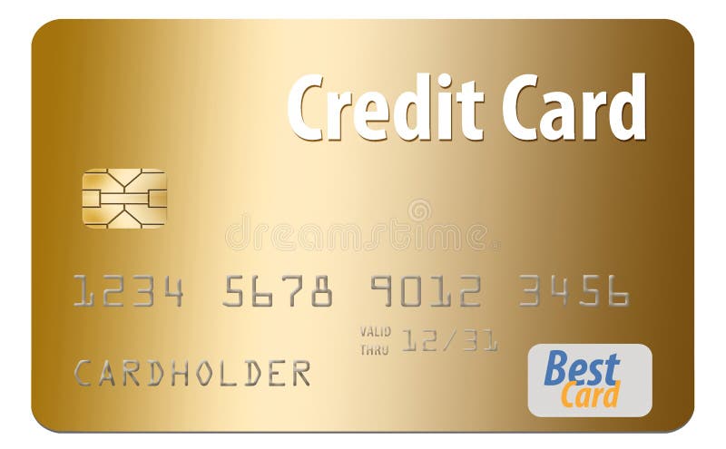 Here Is A Generic Credit Card Isolated On Al White Background. Stock