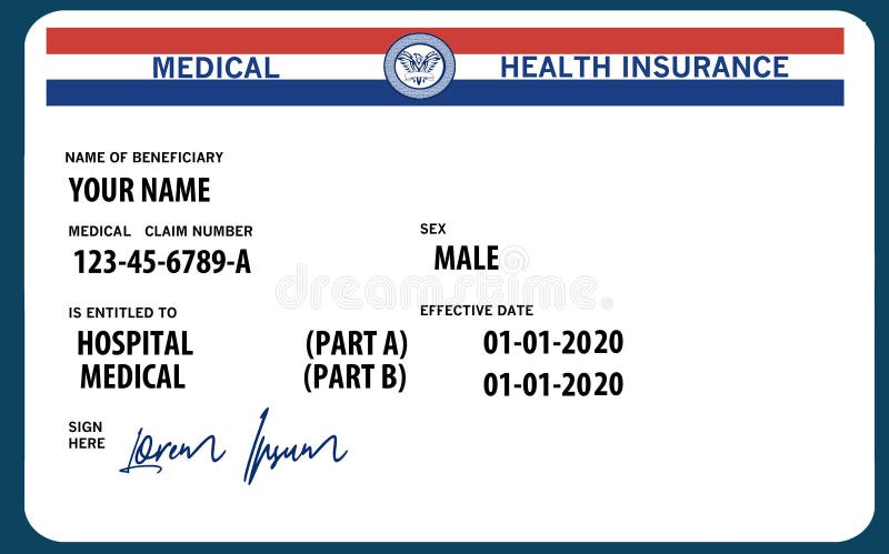 here-is-a-mock-generic-2020-medicare-health-insurance-card-stock