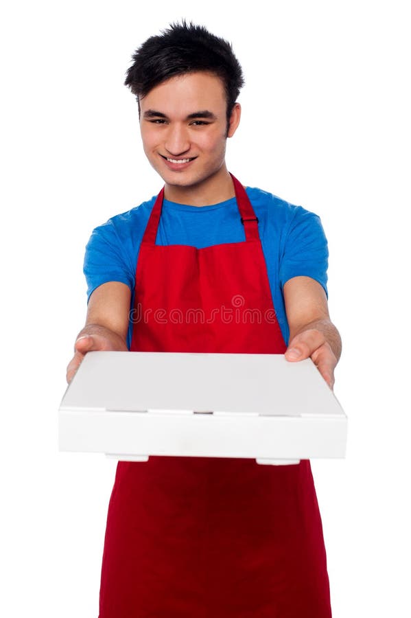 Sir Your Order is Here, Kindly Open the Door Stock Image - Image of